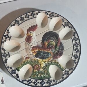 Rooster Egg Plate